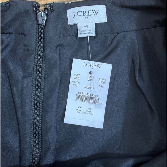 J. Crew Black Floral A-Line Knee Length Skirt Size 4 NWT - Picture 4 of 6